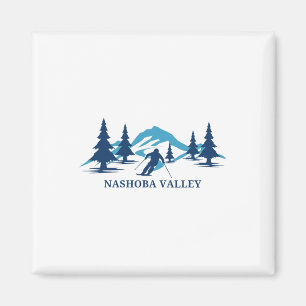 Nashoba Valley Machusetts Ski Resort Skiing Skier  Magnet