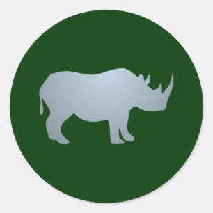 Nashorn rhino rhinoceros classic round sticker