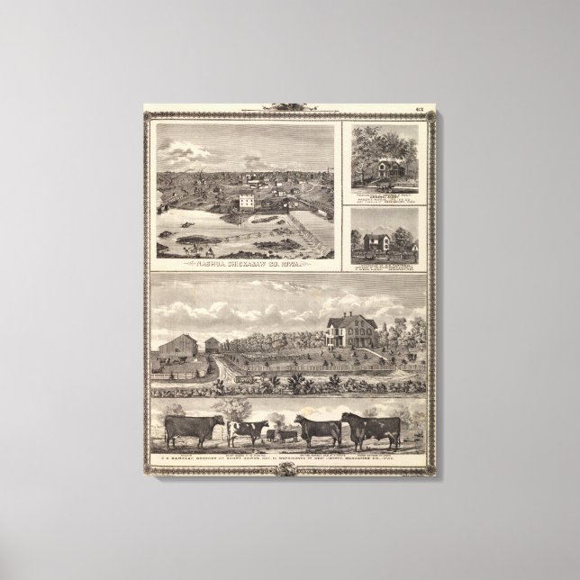 Nashua farm and residence canvas print (Front)