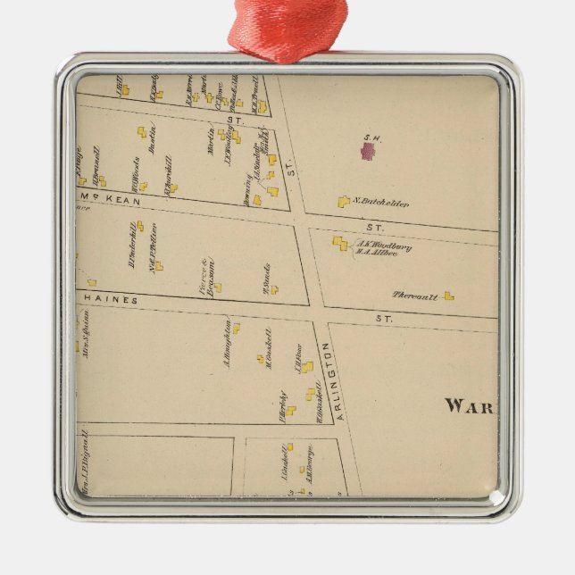 Nashua, Ward 7, Edgeville Metal Tree Decoration (Front)