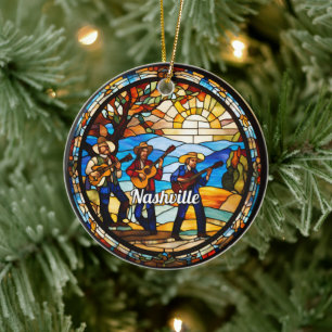 Nashvile Country Music Ceramic Tree Decoration