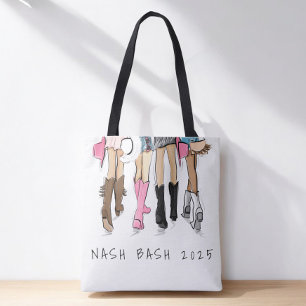Nashville Bachelorette Fashion Cowboy Boots Custom Tote Bag