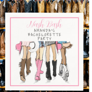 Nashville Bachelorette Hand Drawn Fashion Napkin