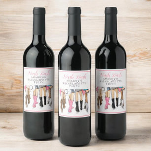 Nashville Bachelorette Hand Drawn Fashion  Wine Label