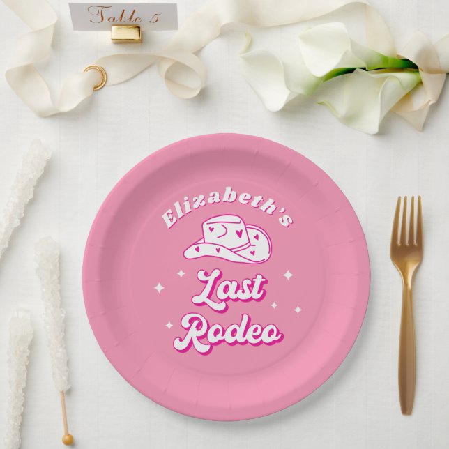 Nashville Bachelorette Last Rodeo Paper Plate (Wedding)