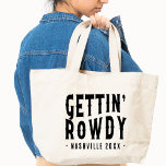 Nashville Bachelorette Party Custom Getting Rowdy Tote Bag<br><div class="desc">Looking for the perfect bachelorette party favour? Look no further than this Nashville getting rowdy tote bag! This bag is perfect for anyone who wants to have a little fun on their big day. It features a fun cowgirl design and is the perfect size to carry all of your essentials....</div>