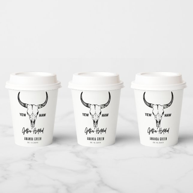 Nashville Bachelorette Party Gettin Hitched Custom Paper Cups (Multi)
