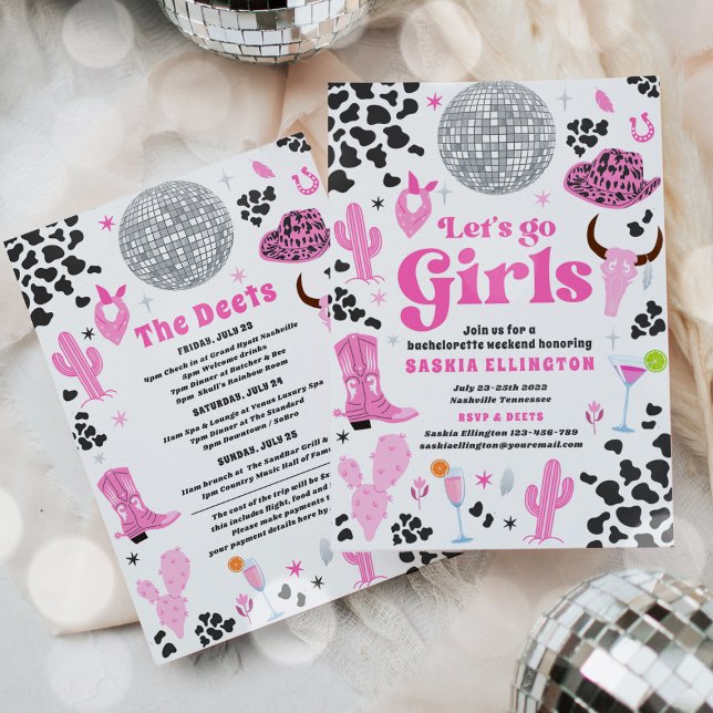 Nashville Bachelorette Rodeo Weekend Itinerary Invitation (Creator Uploaded)