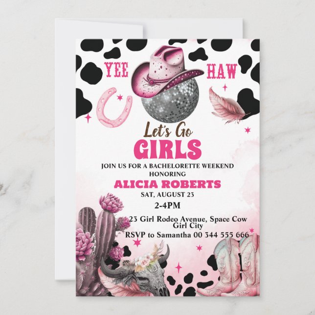 Nashville Bachelorette Weekend  Party Invitation (Front)
