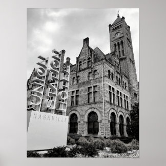 Nashville black and white poster