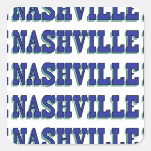 Nashville Blue Block Square Sticker