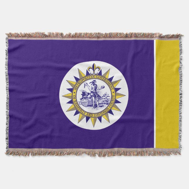 Nashville city flag throw blanket (Front)