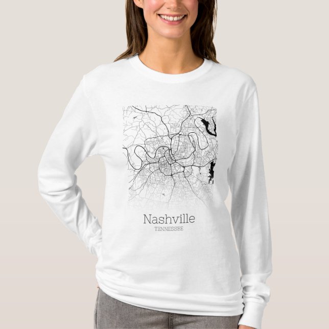 Nashville City Map T-Shirt (Front)