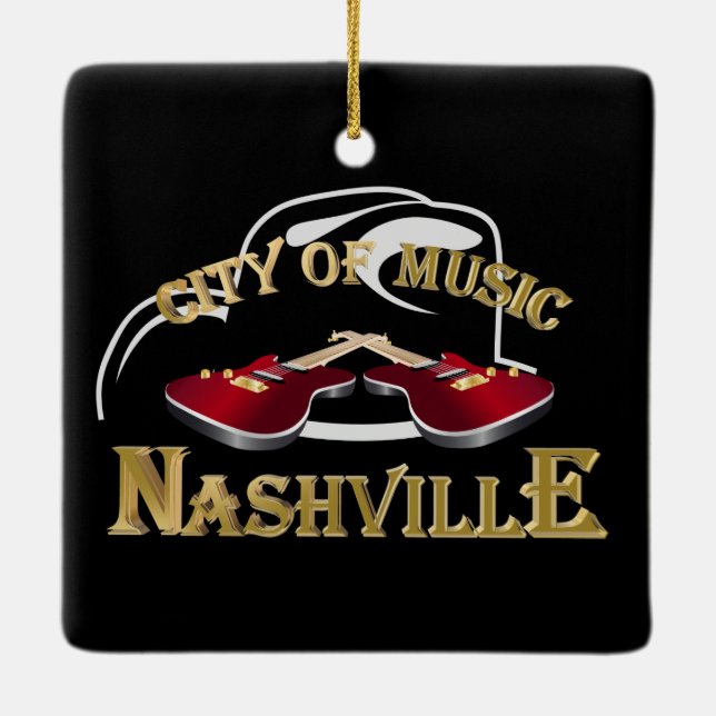 Nashville. City of music Ceramic Ornament (Back)
