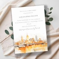 Nashville City Skyline Watercolor Bridal Shower
