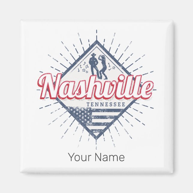 Nashville City Tennessee United States Vintage USA Magnet (Front)