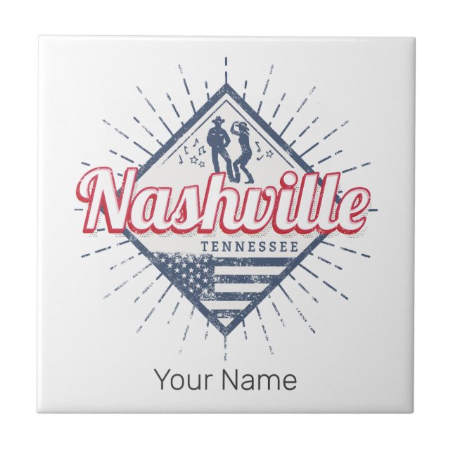 Nashville City Tennessee United States Vintage USA Tile (Front)