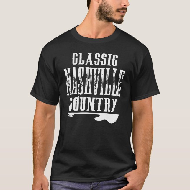 Nashville Classic Country Music Tennessee Guitar P T-Shirt (Front)