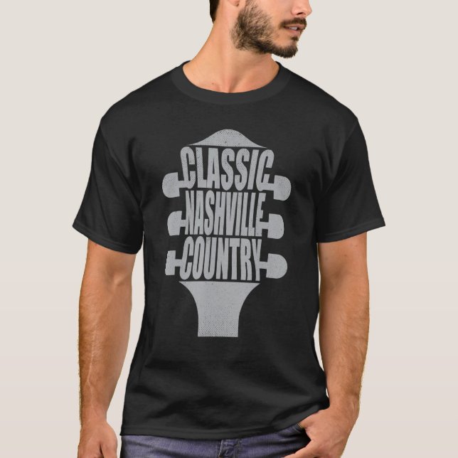 Nashville Classic Country Music Tennessee Guitar P T-Shirt (Front)