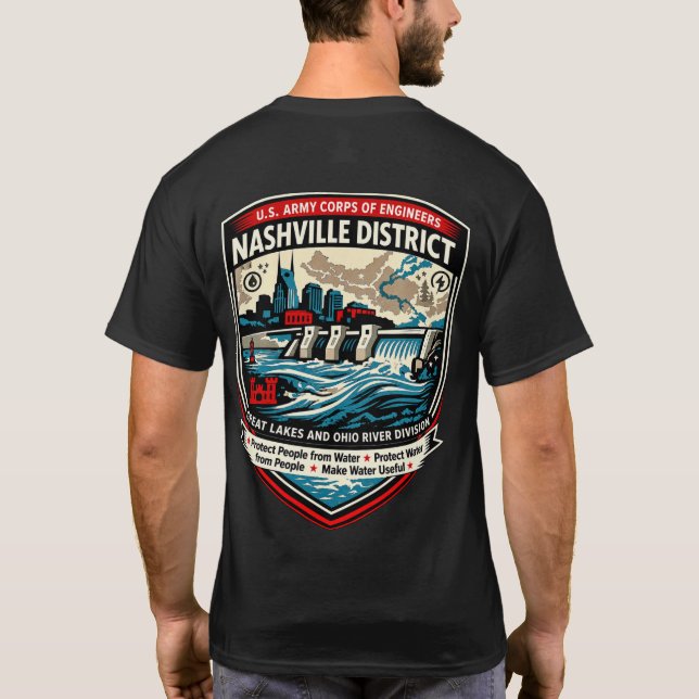 Nashville Corps of Engineers Shield T-Shirt (Back)