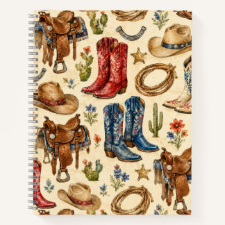 Nashville Cowboy Boots Saddle Western Notebook