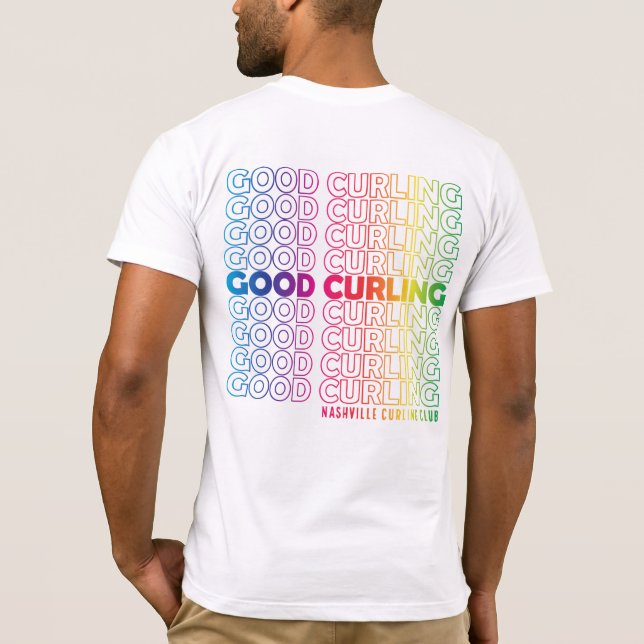 Nashville Curling Club Pride T-Shirt w Pocket Logo (Back)