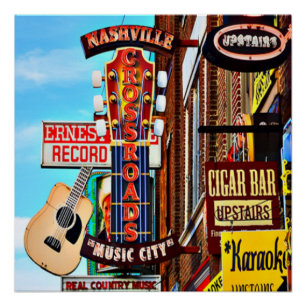 Nashville Downtown 20" x 20" Poster