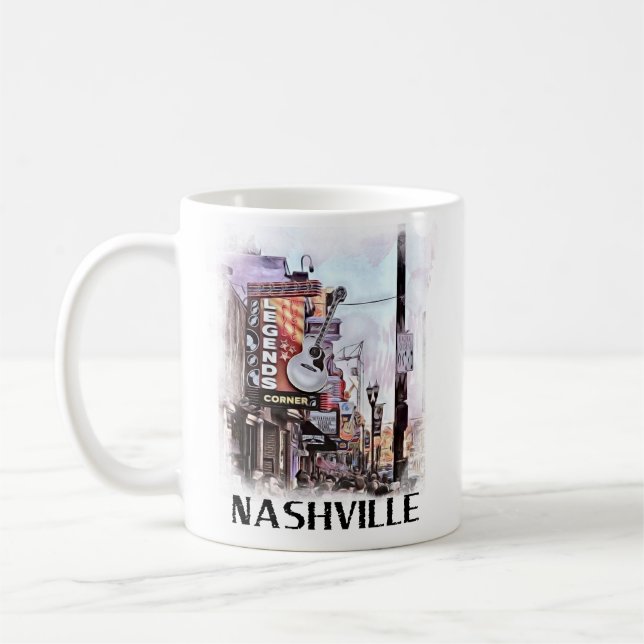 Nashville Downtown on Broadway Coffee Mug (Left)