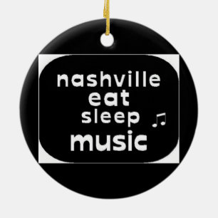 Nashville Eat Sleep Music Ceramic Tree Decoration