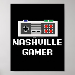 Nashville Gamer 8-bit City Poster