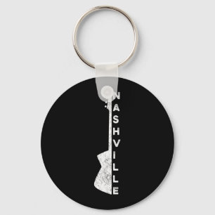 Nashville Guitar Country Music Lovers for Fathers Key Ring
