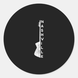 Nashville Guitar Country Music Lovers Gifts Classic Round Sticker
