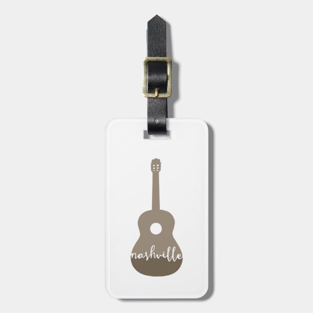 Nashville guitar luggage tag (Front Vertical)