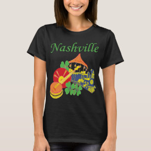 Nashville Guitar Music Retro Travel T-Shirt