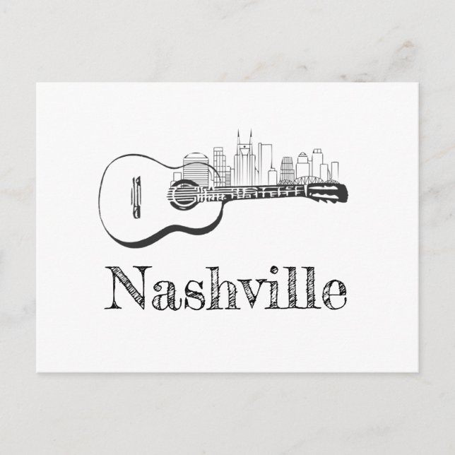 Nashville Guitar skyline Postcard (Front)