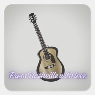 Nashville Guitar – Taylor‑Inspired Sunset Songwrit Square Sticker