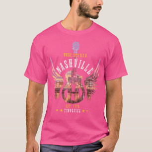 Nashville Guitar Tn Tennessee Country Music City V T-Shirt