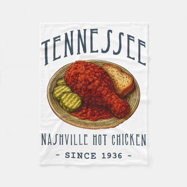 Nashville Hot Chicken  Fleece Blanket (Front)