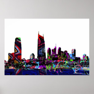 Nashville in graffiti poster