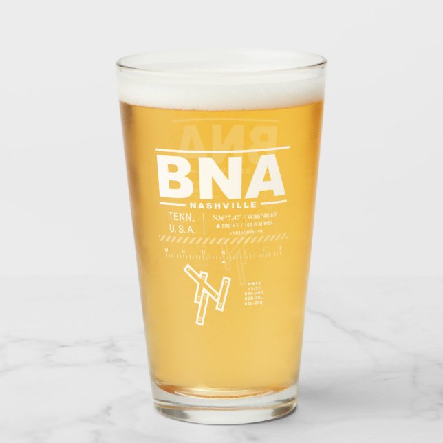 Nashville International Airport BNA Glass (Front Filled)