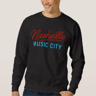 Nashville Music City Neon Sign Design – Retro Glow Sweatshirt