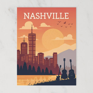 Nashville: Music City Skyline at Sunset Postcard