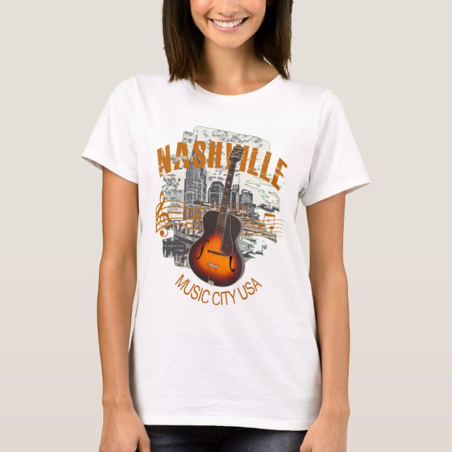Nashville Music City USA-BRN T-Shirt (Front)