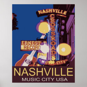 Nashville Music City USA Poster