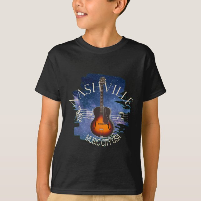 Nashville Music City Vintage Design T-Shirt (Front)