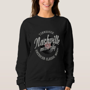 Nashville Music City Vinyl Vintage Sweatshirt