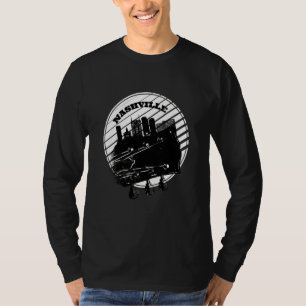 Nashville Music Guitar USA Skyline Silhouette Outl T-Shirt