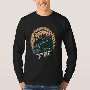 Nashville Music Guitar USA Skyline Silhouette Outl T-Shirt