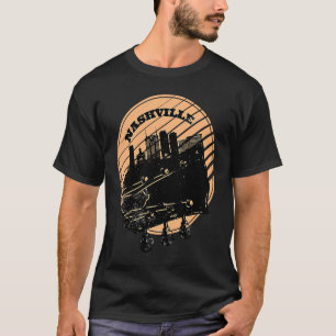 Nashville Music Guitar USA Skyline Silhouette Outl T-Shirt