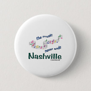 Nashville Music Notes 6 Cm Round Badge